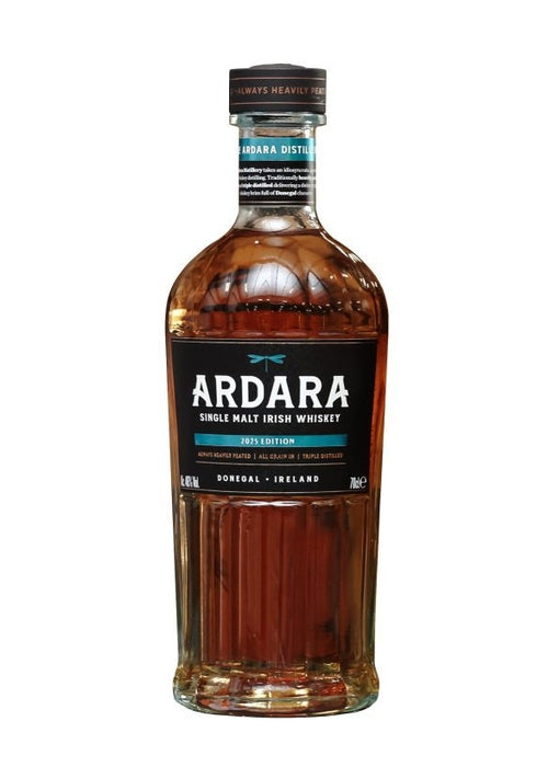 Ardara Peated Irish Single Malt Whiskey 2025 Edition 700ML bottle with black label and dragonfly logo
