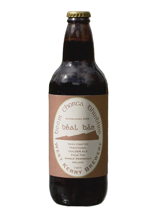 Bottle of Deil Bán Kerry Brewery beer on a white background