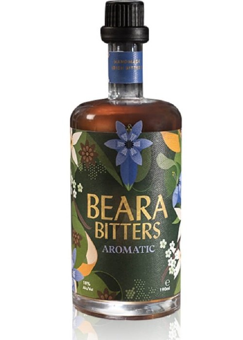 Beara Bitters Aromatic 200ml Irish bitters bottle with amber liquid and green floral label