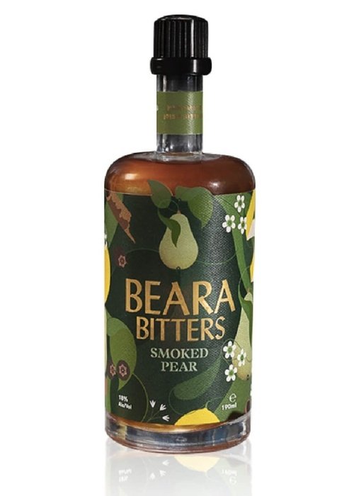 Beara Bitters Smoked Pear 200ml amber cocktail bitters bottle with green botanical label