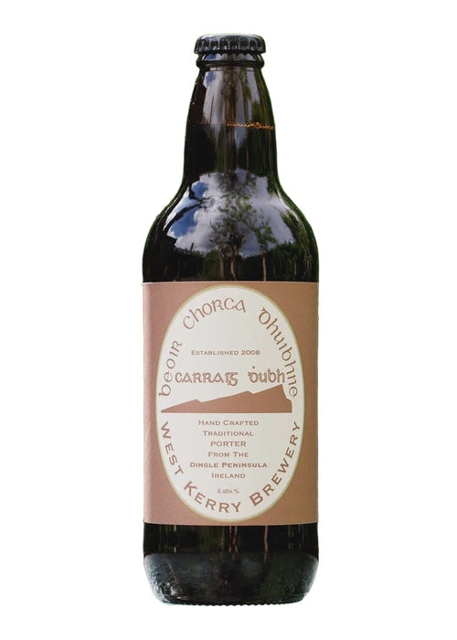 West Kerry Carraig Dubh dark porter beer bottle with handcrafted label