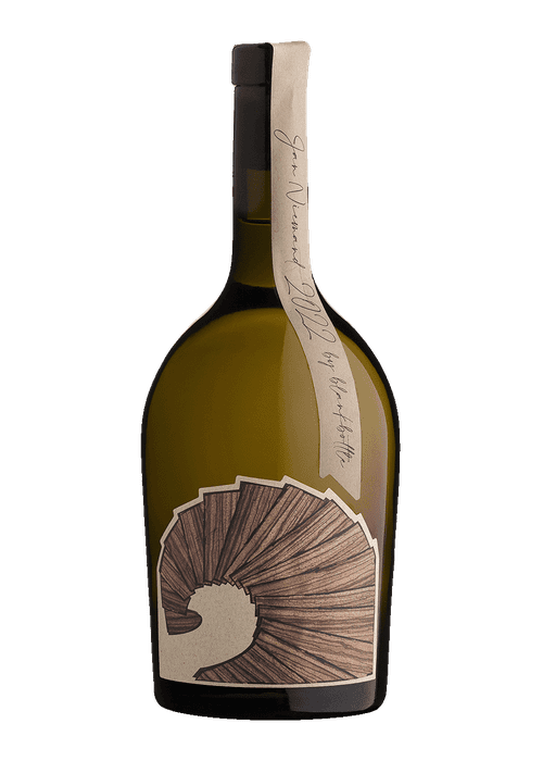 Blankbottle Jan Niemand 2022 Elgin Riesling white wine bottle with spiral wood grain label