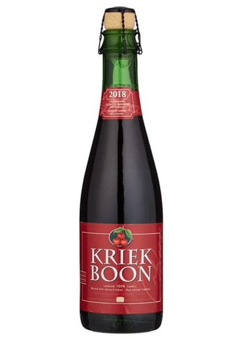 Boon Kriek 375ml Belgian sour cherry lambic beer bottle with cork stopper