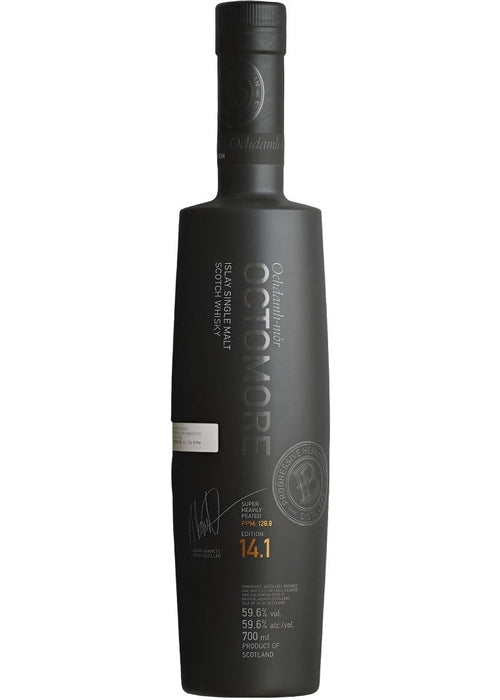 Bruichladdich Octomore 14.1 super peated Islay single malt Scotch whisky bottle