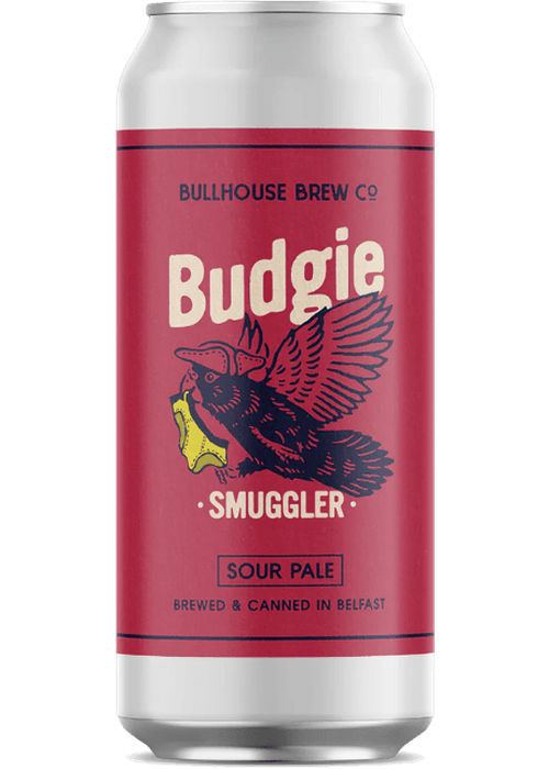 Bullhouse Brew Budgie Smuggler Sour Pale 440ml silver can with red label and bird illustration