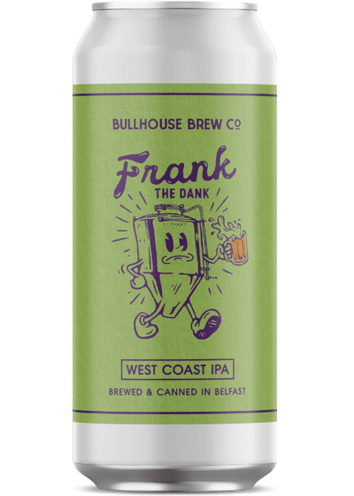 Bullhouse Brew Frank the Dank West Coast IPA 440ml aluminum can with hop character illustration