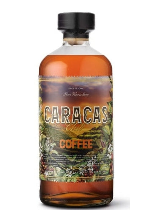 Caracas Club Coffee Rum 700ml amber bottle with coffee plant label