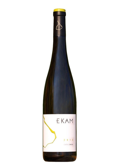 Castell D'Encus Ekam 2013 white wine bottle with minimalist label