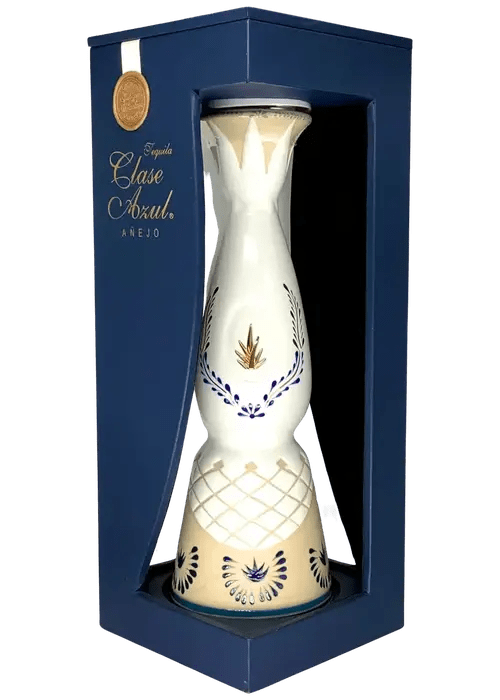 Clase Azul Anejo Tequila 700ml in navy blue box with hand-painted agave design