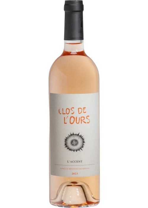 Clos De L'Ours L'Accent 2023 Provence Rosé wine bottle with sea urchin label