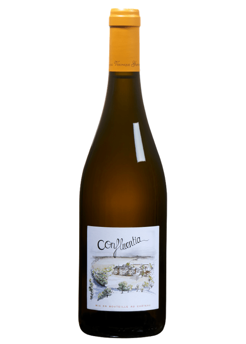 Confluentia Muscadet Sevre Et Maine white wine bottle with watercolor label