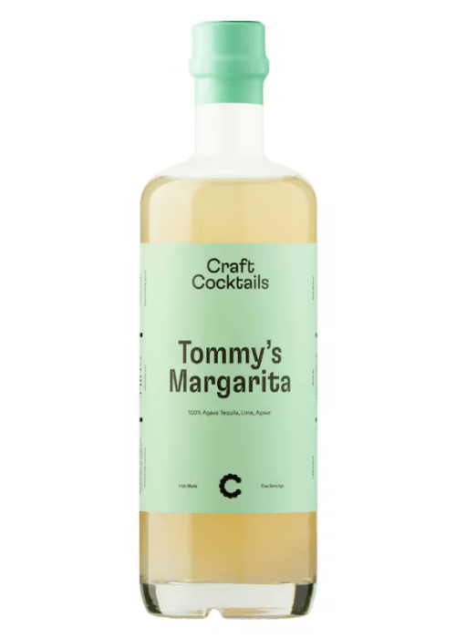 Craft Cocktails Tommy's Margarita ready to drink cocktail in clear glass bottle with light green label