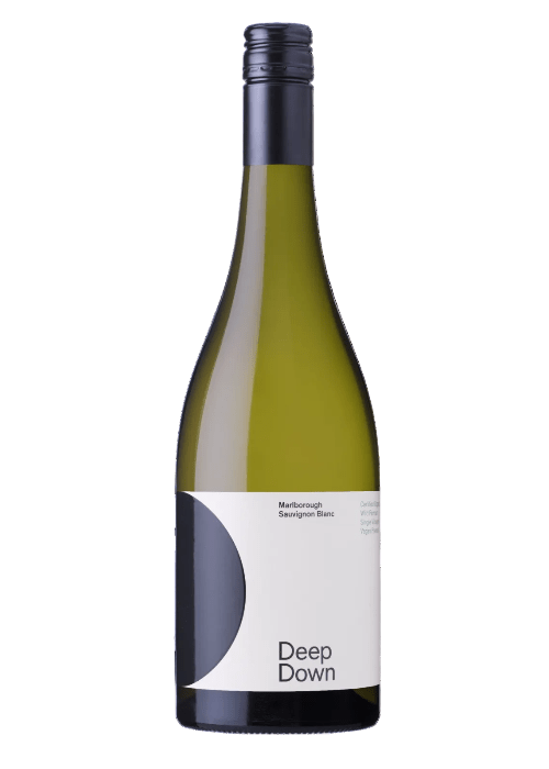 Deep Down Marlborough Sauvignon Blanc white wine bottle with minimalist label