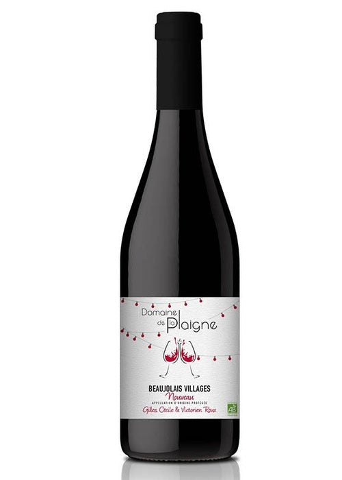 Domaine de la Plaigne Beaujolais-Villages Nouveau 2025 organic red wine bottle