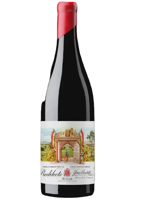 El Predilecto Gomez Cruzado Rioja red wine bottle with arched gateway label