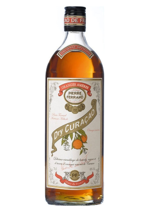 Ferrand Dry Curacao 700ml amber orange liqueur bottle with ornate cream label