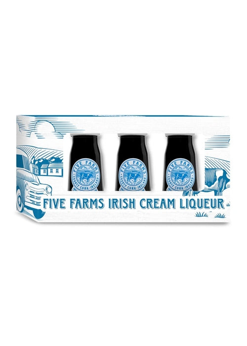 Five Farms Irish Cream Liqueur 3x50ml gift pack with vintage truck design