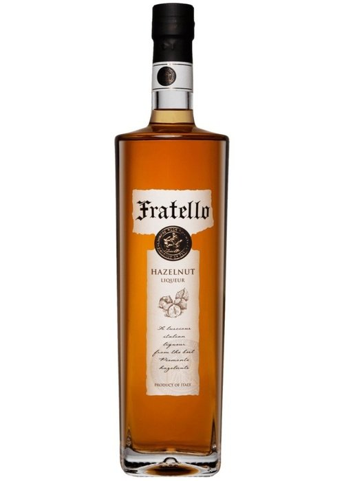 Fratello Hazelnut Liqueur 700ml bottle with amber liquid and hazelnut label