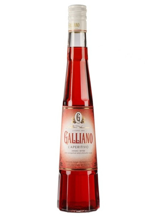Galliano L'Aperitivo 500ml red bitter liqueur bottle with bergamot and orange fruits