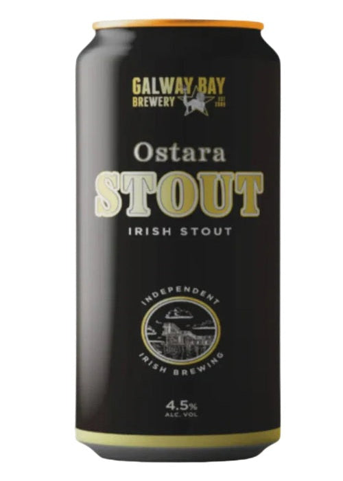 Galway Bay Ostara Stout 440ml large can Irish stout with gold lettering