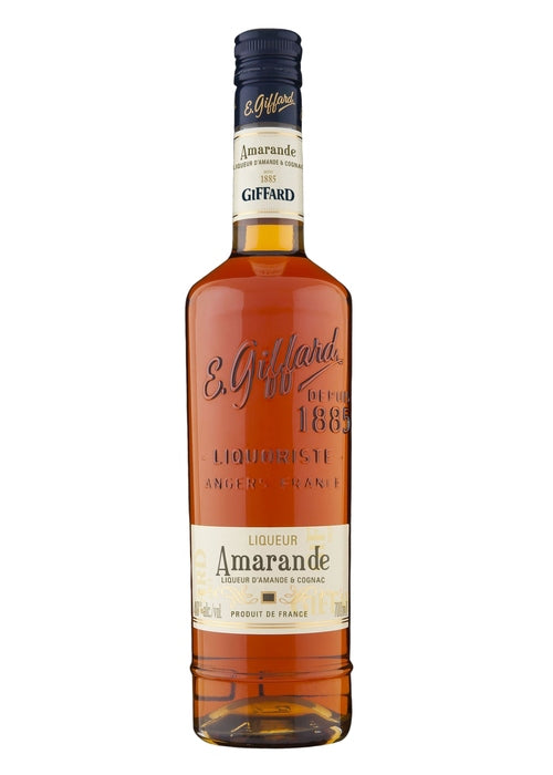 Giffard Amarande 700ml almond and cognac liqueur bottle with cream label