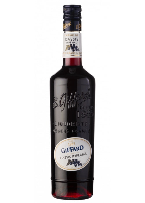Giffard Cassis Imperial 700ml blackcurrant liqueur in dark glass bottle with silver label