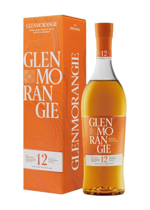 Glenmorangie Original 12 Year Old Highland Single Malt Scotch Whisky bottle with orange box