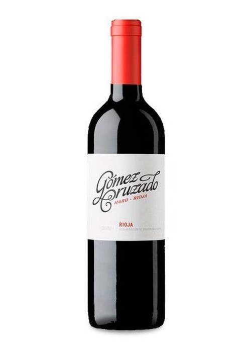 Gomez Cruzado Crianza Rioja red wine bottle with white label and red foil