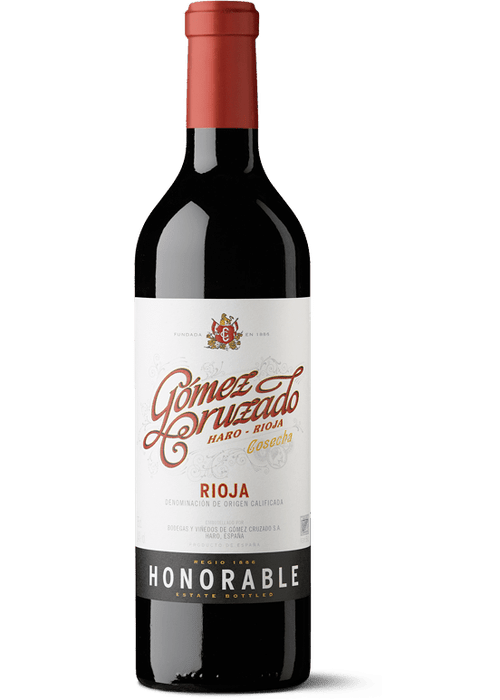 Gomez Cruzado Honorable Rioja red wine bottle with ornate label and red foil capsule