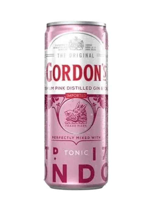 Gordons Pink Gin & Tonic 250ml chilled ready-to-drink cocktail can