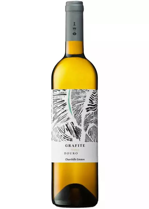 Grafite Douro Branco white wine bottle with grey foil and abstract label