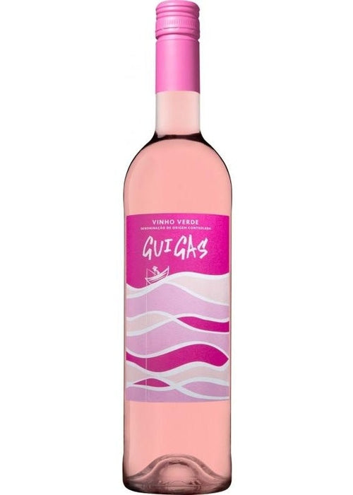 Quinta da Lixa Gui Gas Rose Vinho Verde wine bottle with pink screw cap and strawberry notes