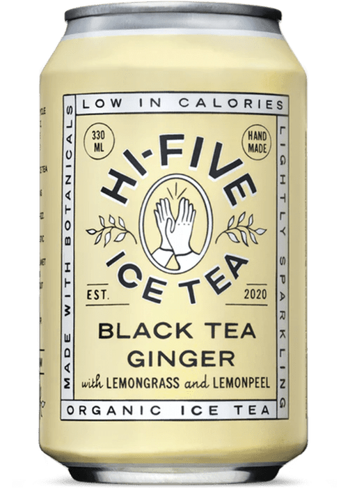 Hi-Five Black Tea Ginger Ice Tea can with lemongrass and lemon peel