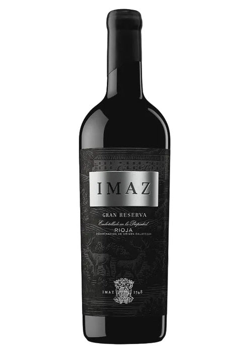 IMAZ Grand Reserva red wine bottle with black label and silver text