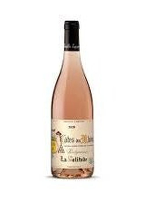 La Solitude Cotes Du Rhone Rose wine bottle with cream label and sun design