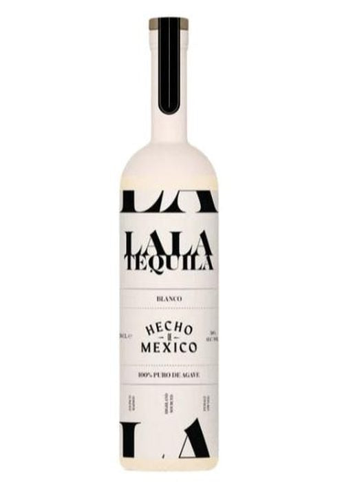 LaLa Tequila Blanco 700ml bottle with white label and black geometric design