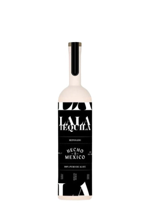 LaLa Tequila Reposado 700ml bottle with black label and white text