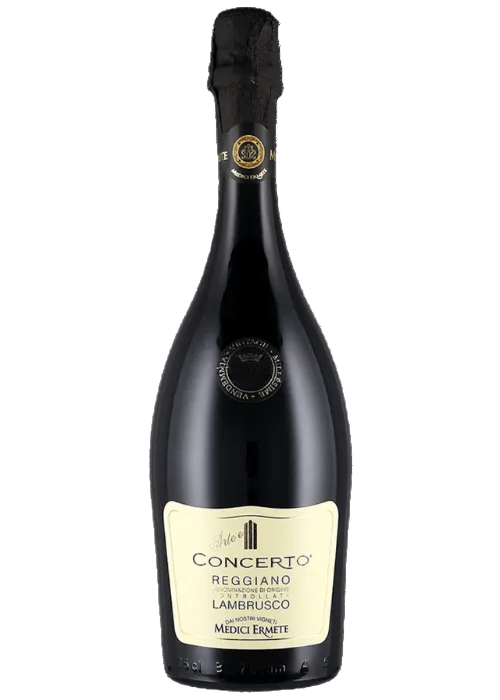Lambrusco Concerto Reggiano organic sparkling red wine bottle