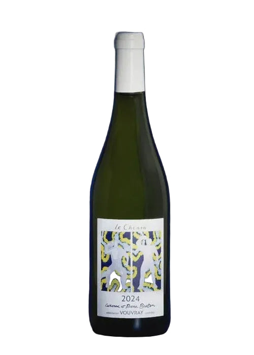 Le Chenin Vouvray Breton white wine bottle 2024 with abstract label design