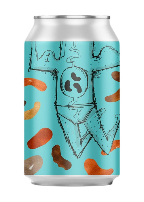 Lervig 3 Bean Stout 330ml can with turquoise label and bean illustration
