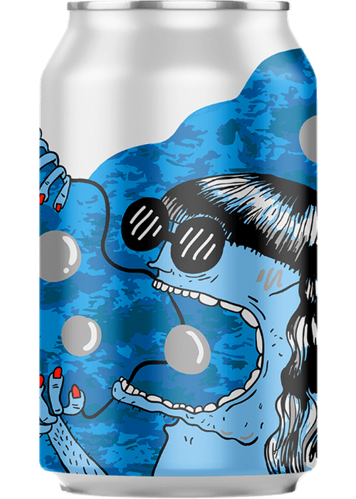 Lervig Perler For Svin 330ml IPA beer can with blue cartoon character design and cherry graphic