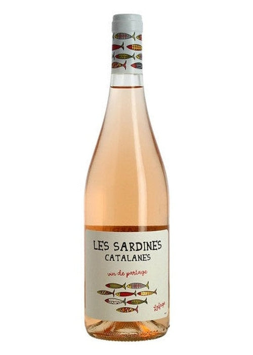 Lafage Les Sardines Catalanes Rose wine bottle with illustrated fish label
