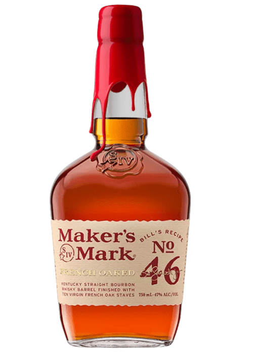 Maker's Mark No.46 700mL Kentucky Straight Bourbon Whiskey with red wax seal