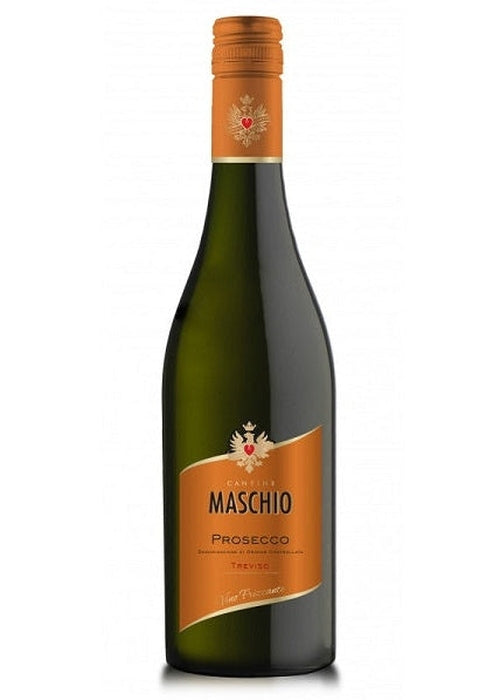 Maschio Prosecco Frizzante 750ML green glass bottle with orange screwcap and label