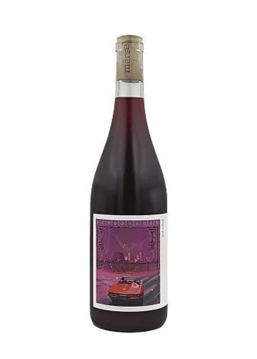 Mersel Red Velvet Cinsault red wine bottle with car illustration label