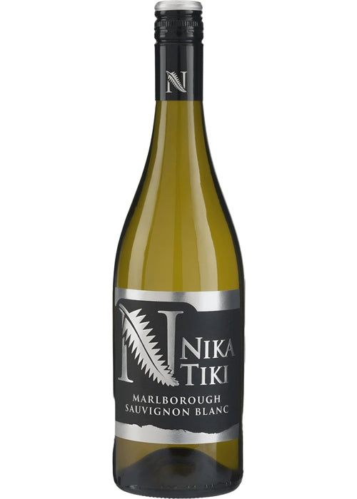 Nika Tiki Marlborough Sauvignon Blanc white wine bottle with silver fern logo