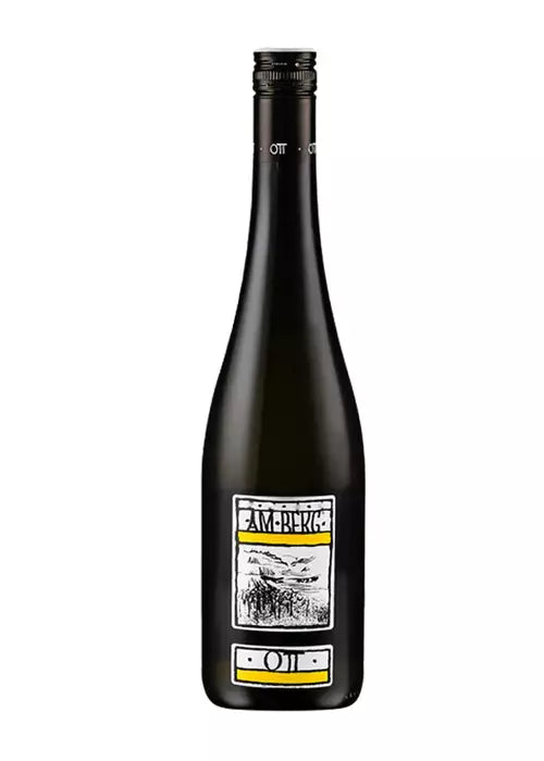 OTT Am Berg Gruner Veltliner white wine bottle with landscape label and silver screw cap