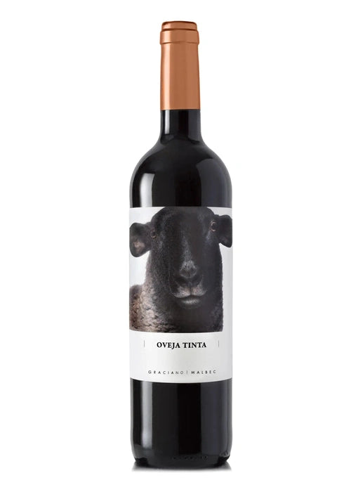 Oveja Tinta Graciano Malbec organic red wine bottle with black sheep label