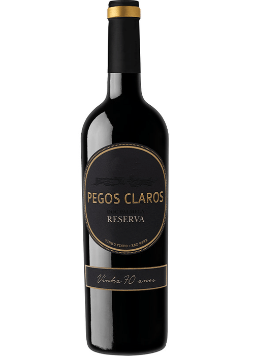 Pegos Claros Reserva red wine bottle with black and gold label