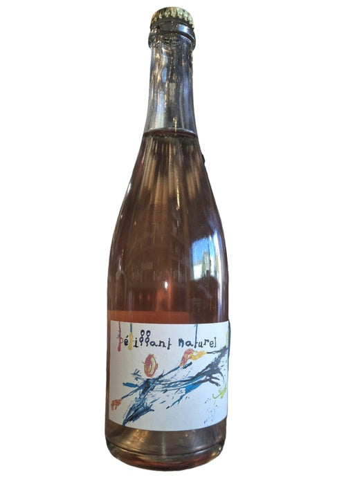 Camille Melinand Petillant Naturel sparkling wine bottle with abstract label